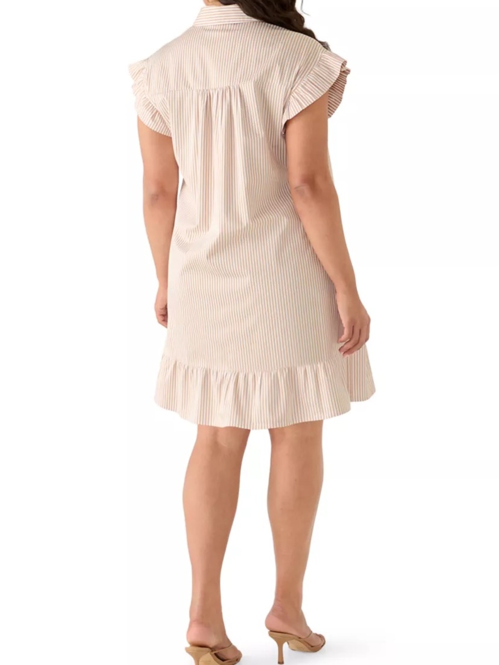 Crown and Ivy Short Sleeve Peplum Yarn Dye Dress Large - Picture 3 of 3